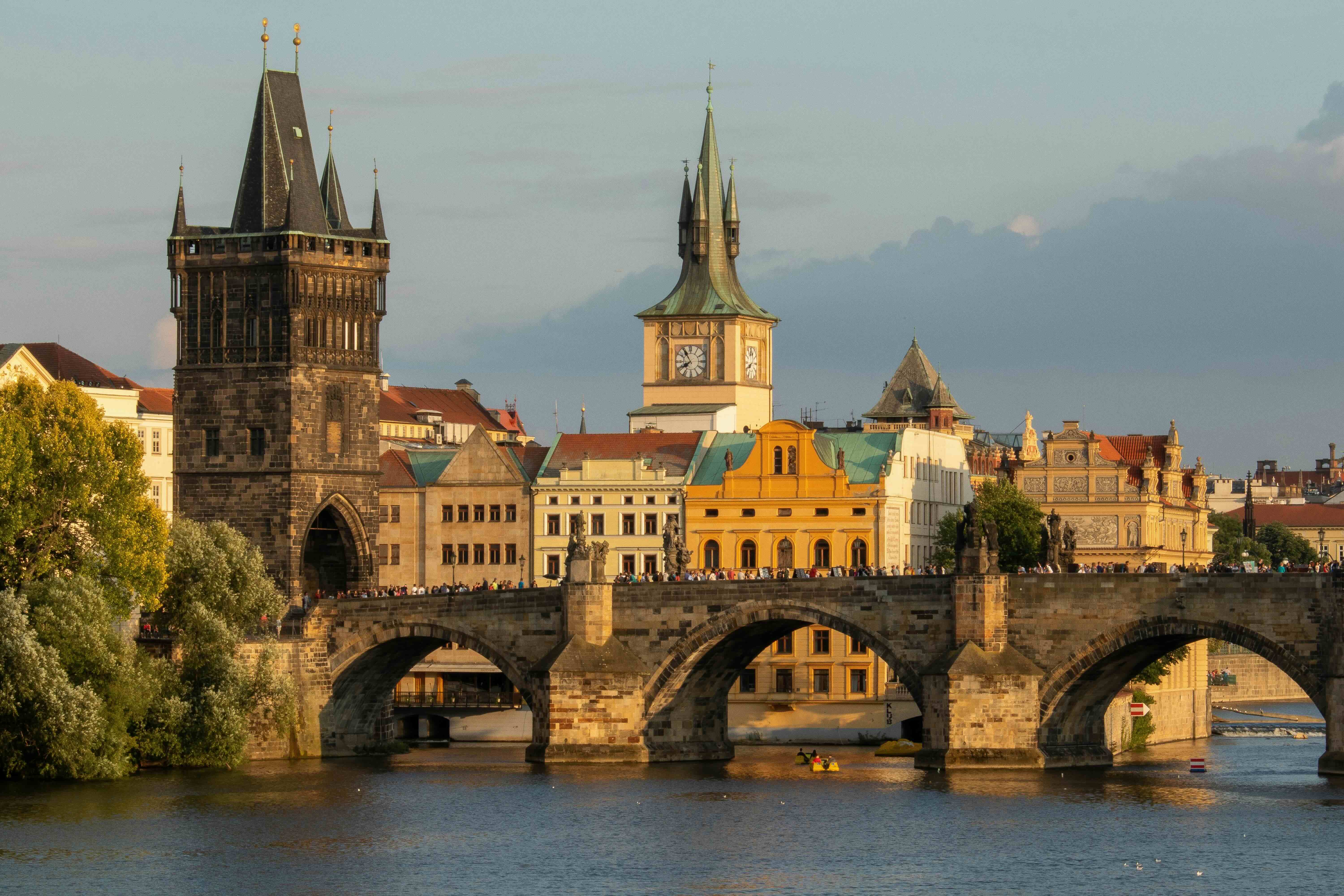 EuroCity train crossing the Elbe Valley between Berlin and Prague through Saxon Switzerland