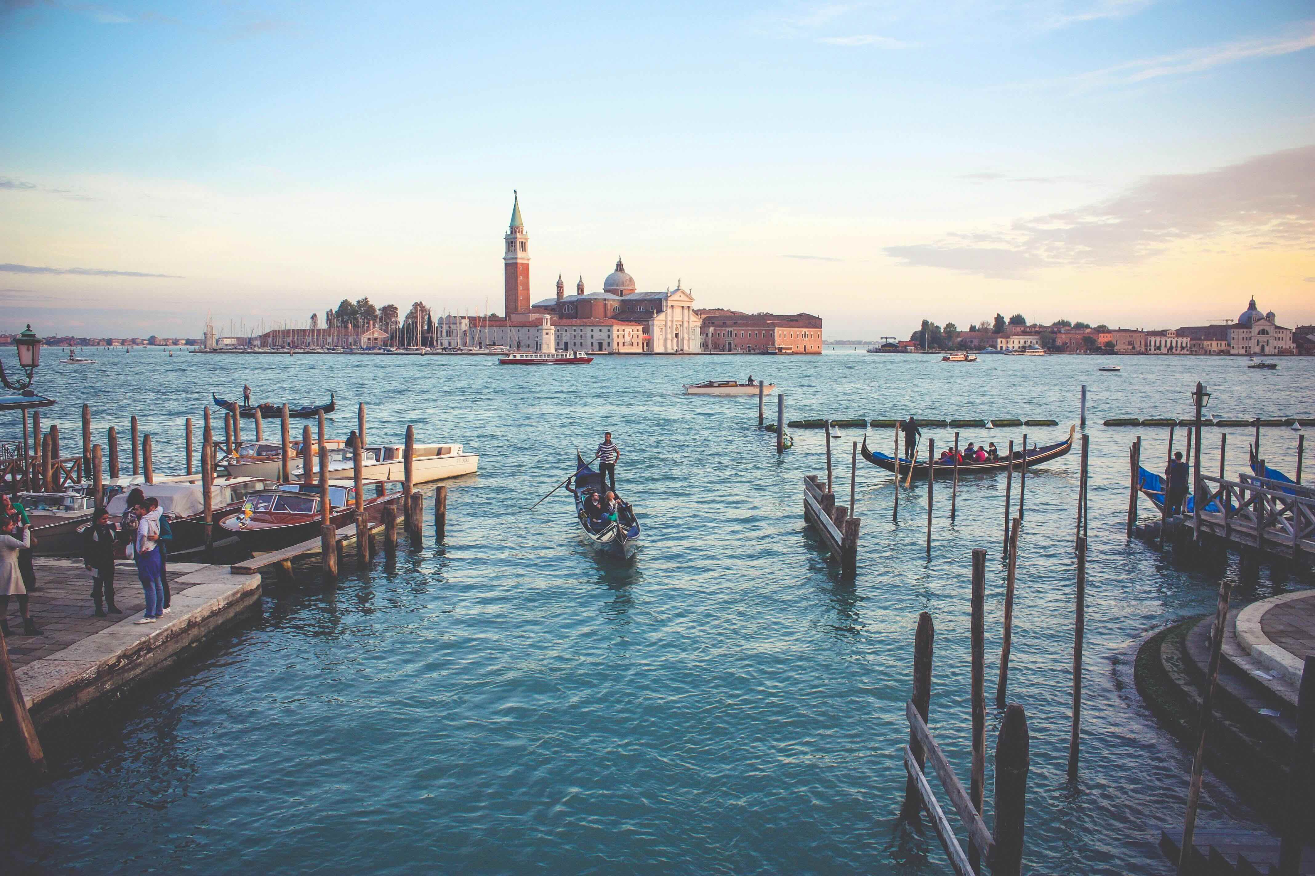 High-speed Frecciarossa train arriving at Venezia Santa Lucia from Milan